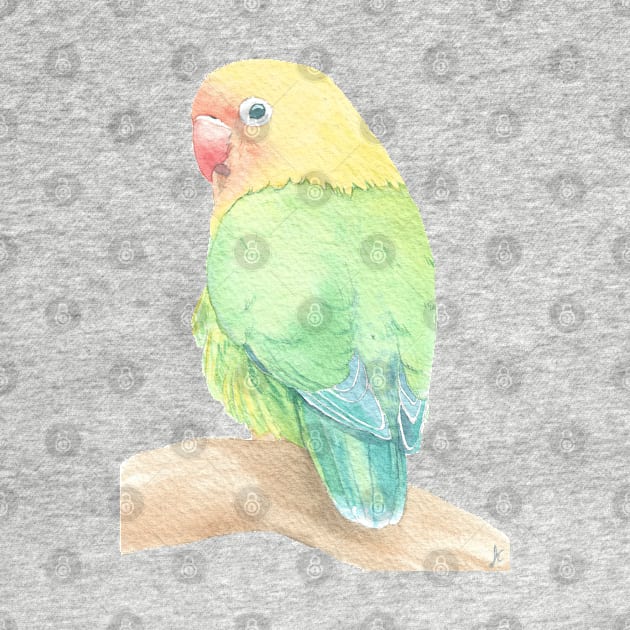 Lovebird watercolor portrait by Oranjade0122